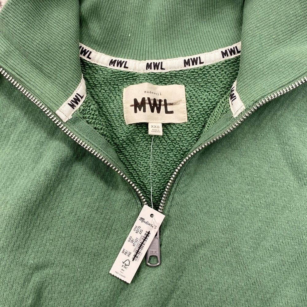Madewell MWL Airyterry Quarter-Zip Supercrop Sweatshirt - Picture 4 of 9